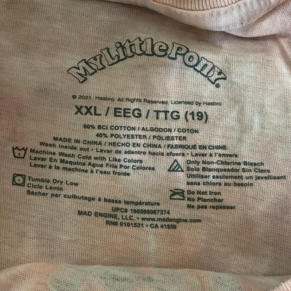 My little pony short sleeve tie dyed tshirt. Size XXL. - Picture 3 of 4